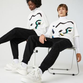 Lacoste LIVE Embroidered Cotton Blend Tracksuit Pants - Kalhoty Pánské Černé | CZ-09Pr8O